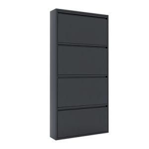 Steel Shoes Cabinet Wall Mounted Shoe Rack Shoe Storage Metal Footwear Cupboard 4 Drawer Display Cabinet