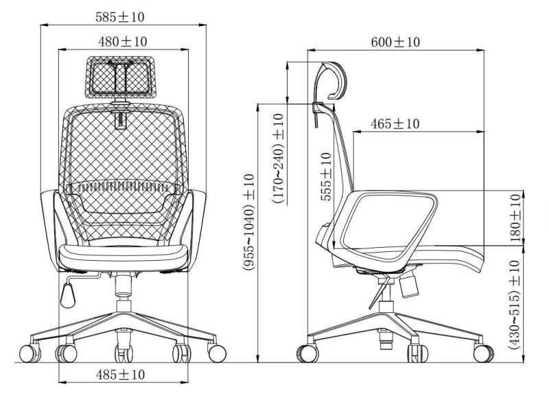 Gaslift Metal Meeting Study Conference Office Staff Mesh Seat