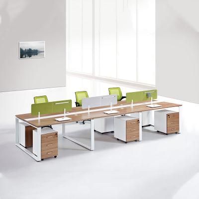 Chinese Wholesale Modular Modern 4 Person Cubicle Particle Wooden Staff Work Furniture Table Desk Office Workstation