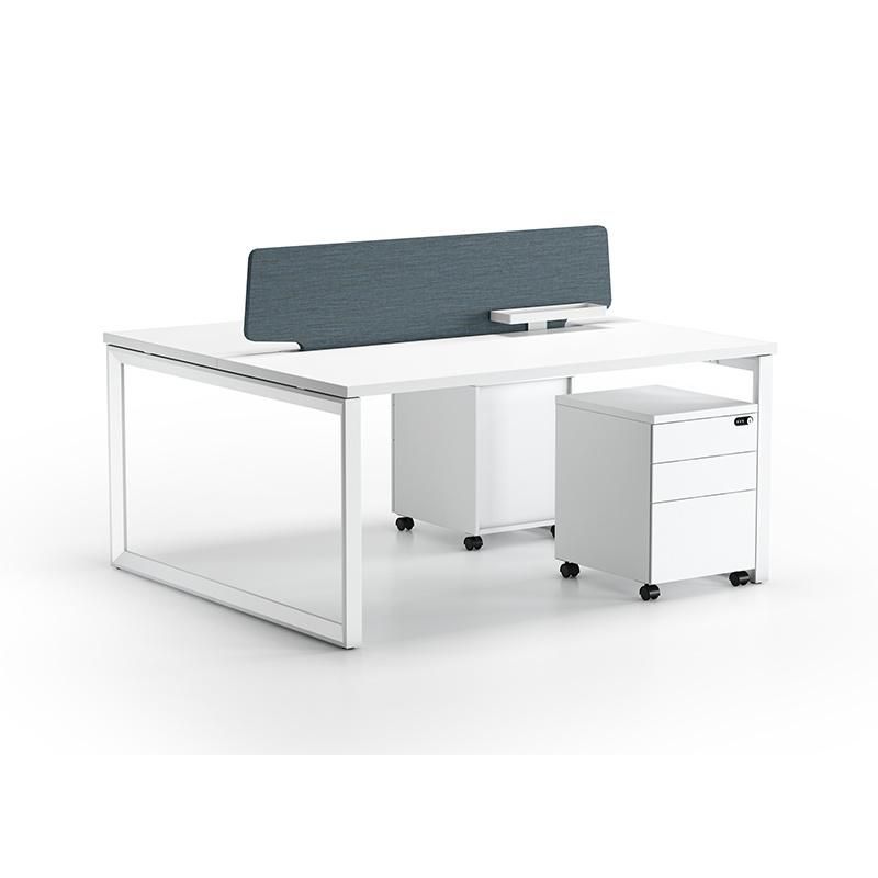 Modern White Two Seat Office Workstation Office Furniture Desk