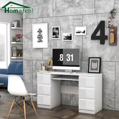 Home Furniture Wooden MDF Office Computer Desk with 6 Drawers