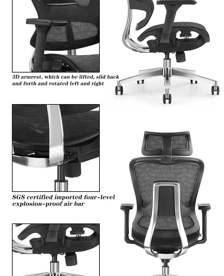 New Aluminum Alloy Legs Lift Swivel Adjustable Cushioned Computer Office Desk Chair Executive Seating