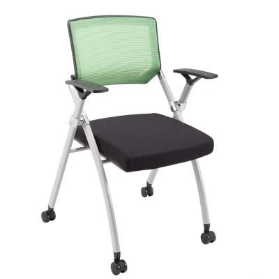 Folding Office Chair with Wheels Meeting Room Training Chair