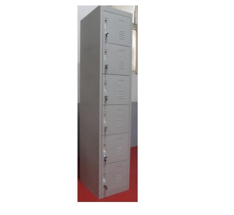 High Cold Rolled Steel 6 Door Storage Clothes Wardrobe Iron Almirah Cabinet Single Metal Locker