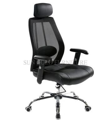 (SZ-OC153) High Quality Office Furniture Modern Black Chair Mesh Leather Boss Office Chair