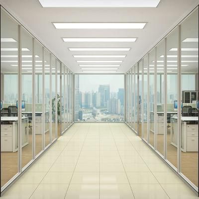 Office Clean Glass Partition Wall Aluminium Frame Soundproof Dismountable Office Glass Partition