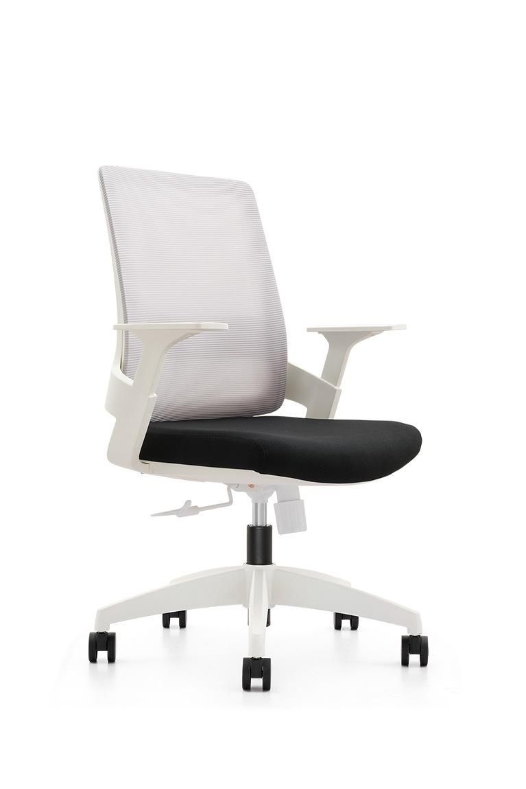 Reinforced Glass Fiber European Standard En1335 BIFMA Medium Back Staff Modern Fabric Office Swivel Chair