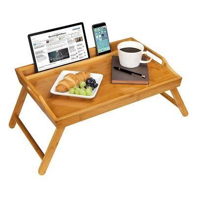 Portable Laptop Tray Breakfast Tray Drawing Foldable Bamboo Tray Table