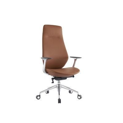 High Fashion Unique PU Leather Fabric Ergonomic Aluminum Executive Manager Home Office Swivel Chair
