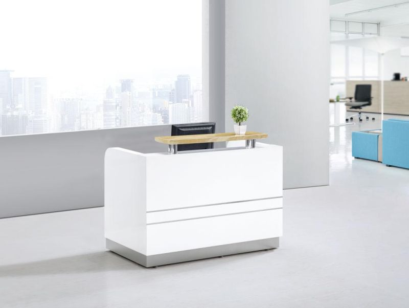 Beauty Front Desk Office Salon Restaurant Wood White Paint Reception Desk