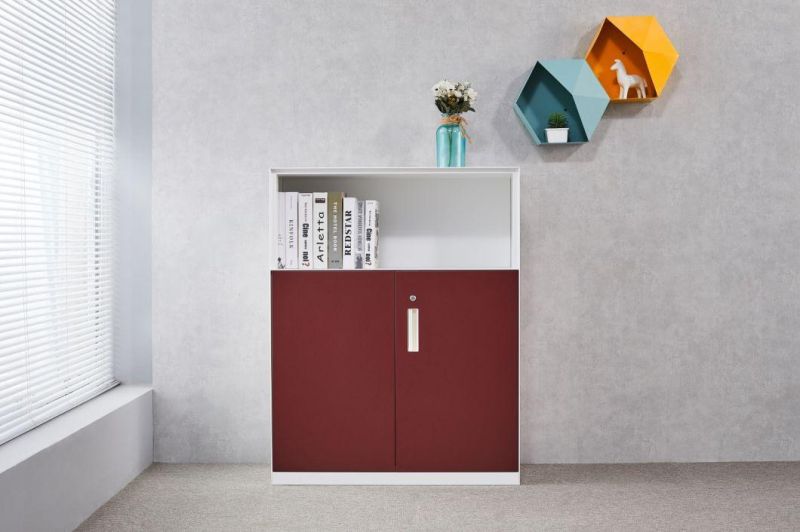 Factory Custom Red Cabinet for Office Two Door Swing