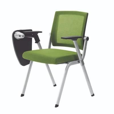 School Foldable Movable Conference Chairs Stackable Training Chairs with Writing Pads
