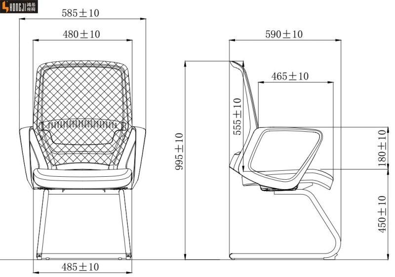 ABS Meeting Study Metal Office Staff Conference Mesh Seat