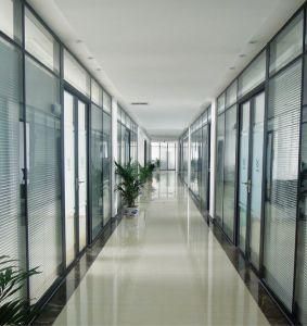 Office Double Tempered Glass Aluminum Frame Partition Wall