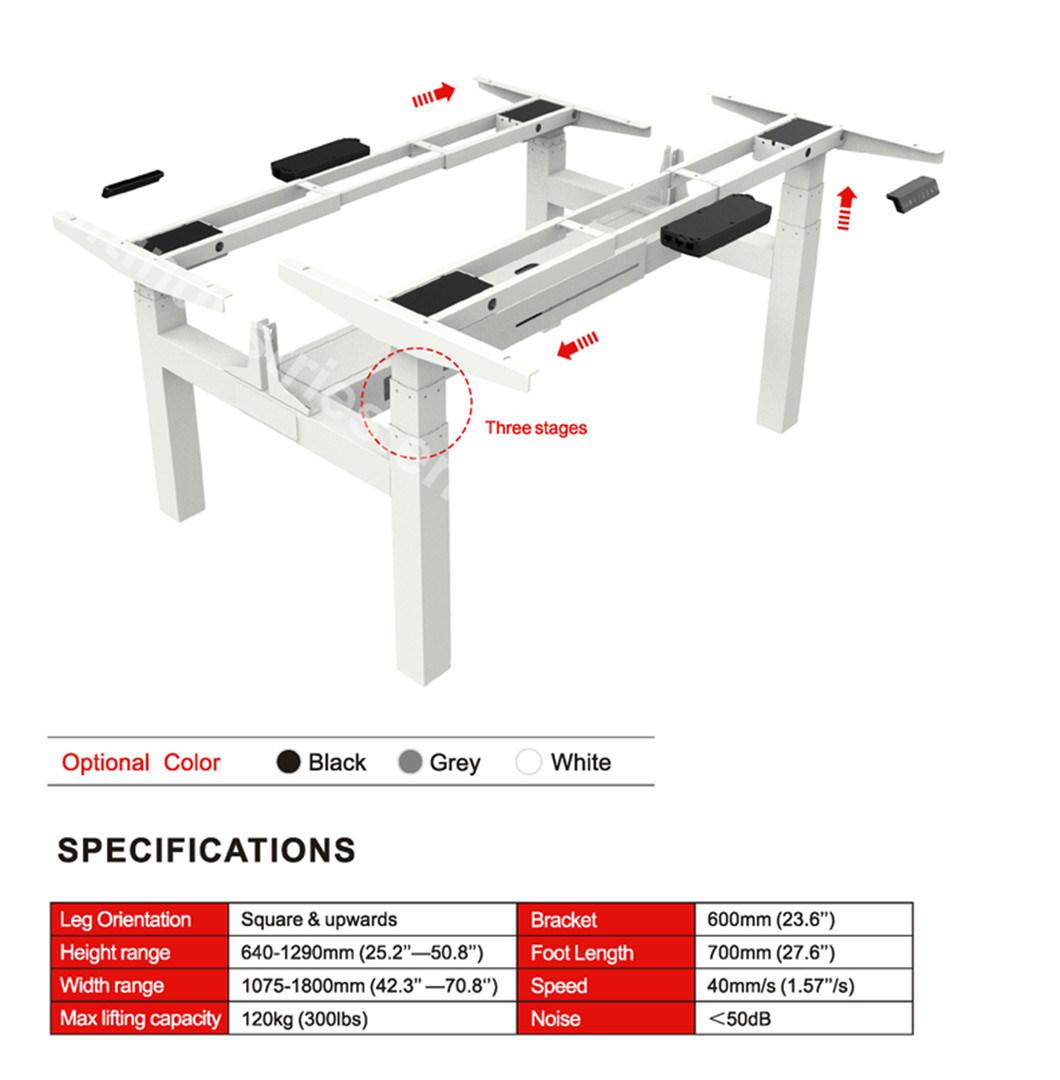 Three Sections Four Memory Keypad Electric Height Adjustable Desk Frame