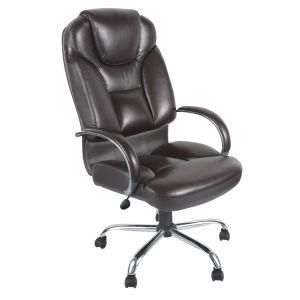 American Office Swivel Chair with Chrome Frame and Black Bonded Leather Upholstered