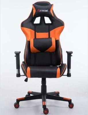 Black Orange Reclining Backrest Gaming Chair with Lumbar Support