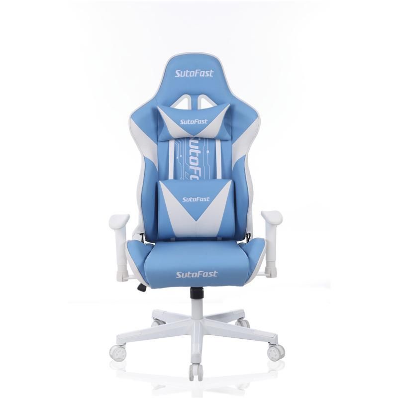 Popular Recliner Sports Gaming Racer Chair with White Base