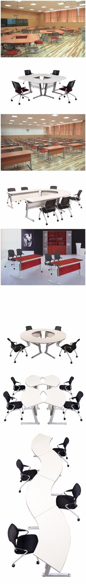 Folding Sectional Conference Table Sets Metal Frame Office Desk