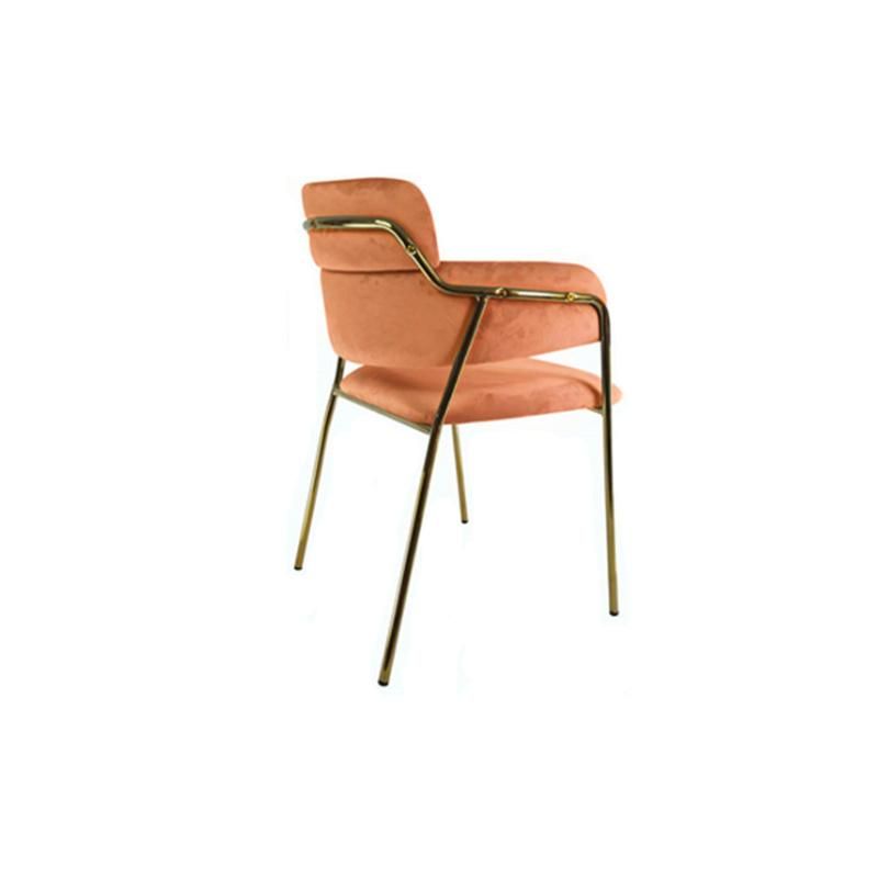 Factory Sale Dining Chair Fabric Seat and Metal Legs Chairs