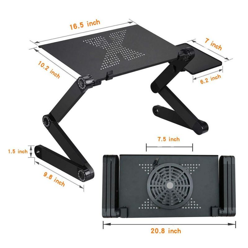 Portable Adjustable Aluminum Laptop Desk Stand Table Vented Notebook