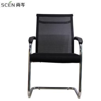 Metal Frame Fabric Armless Stacking Office Chair Stackable Visitor Training Staff Used Conference Room Guest Chair Fast Delivery