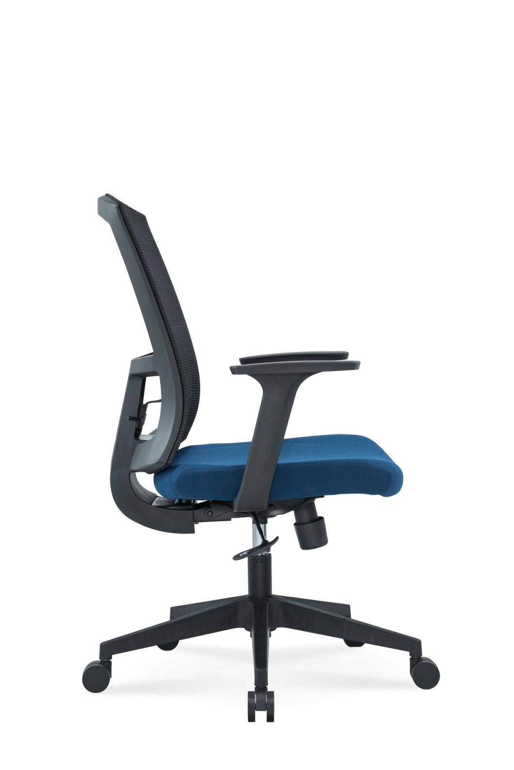Medium Back Swivel Lumbar Support Staff Modern Fabric Office Chair