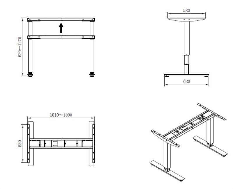 Electric Height Adjustable Computer Home Office Desks