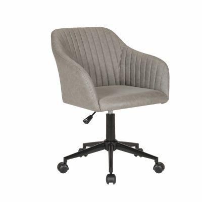 Industrial Vintage PU Leather Upholstery Swivel Computer Desk Office Chair