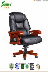 Swivel Leather Executive Office Chair with Solid Wood Foot (FY9016)