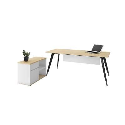 Cheap Price Executive Manager Wooden Home Modern Furniture Office Table with Side Desk