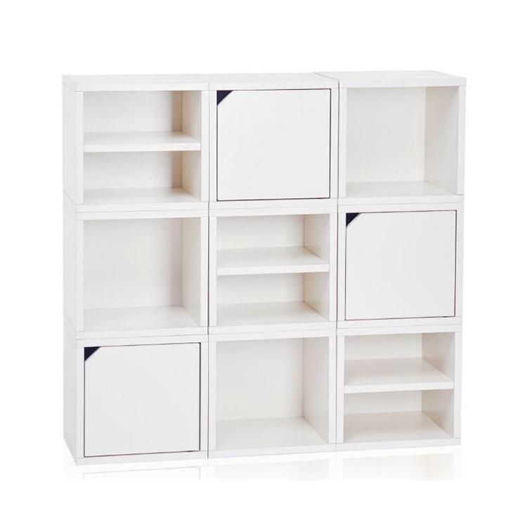 Large Size Wood Bookshelf, Three Color Bookcase with Three Layers