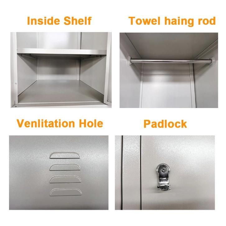 Sloping Top 2 Tier Compartment Chool Steel Cabinet Metal Locker