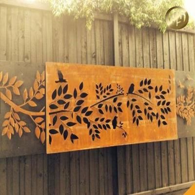 Rusty Rectangular Corten Steel Decorative Panel Metal Screen