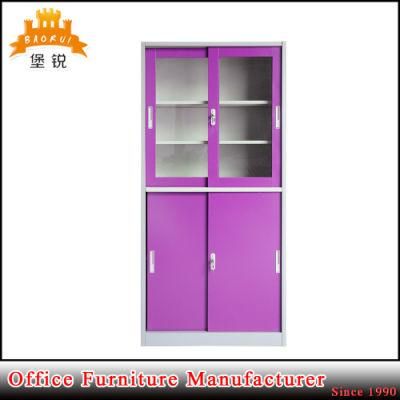 Glass Sliding Door Metal Storage Cabinet