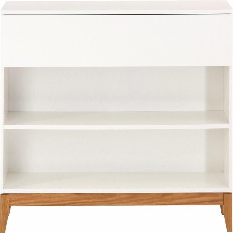 Simple Style Three-Layer Shelf with Heavy Feet and a Drawer