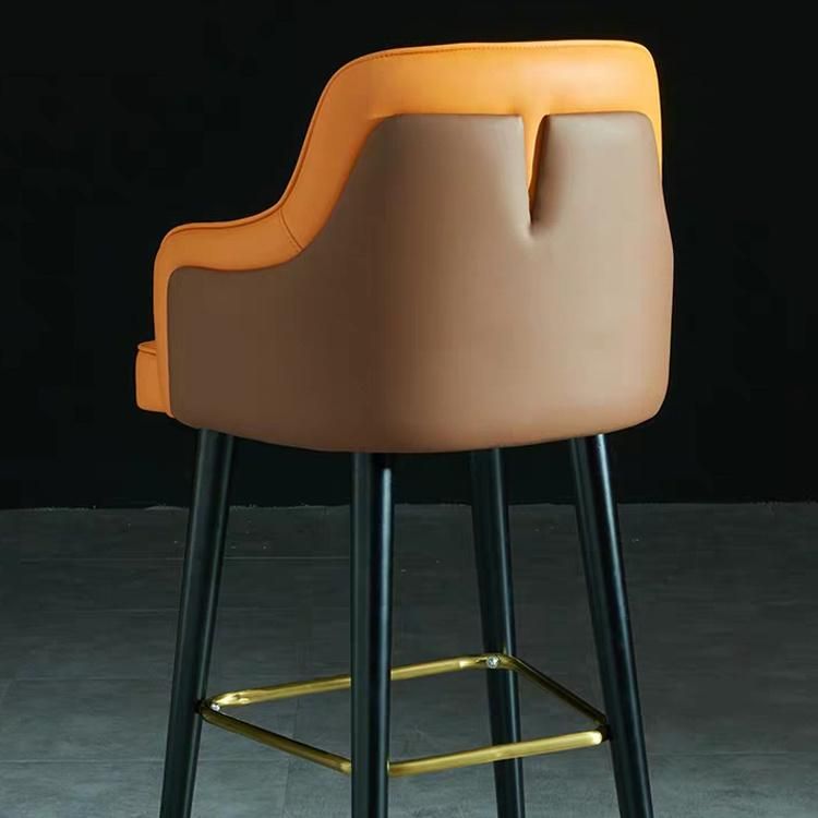 Metal Legs Leisure Chair High Back Lounge Bar Chair