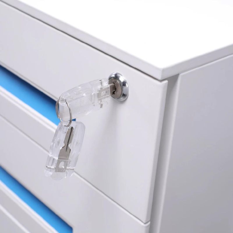 Modern Simple Office 3 Drawer Metal Hand Mobile Cabinet