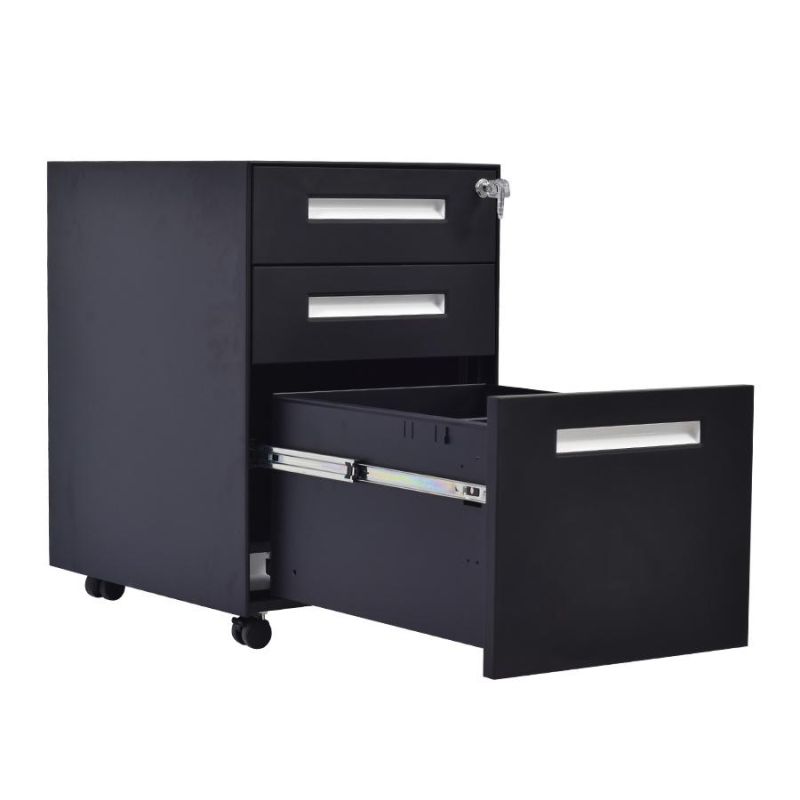 Office Storage Black 3 Drawer Vertical File Cabinet