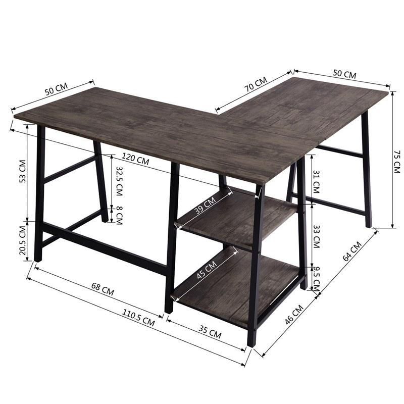 Christmas Carbon Loft Angband L-Shaped Corner Computer Desk with Shelf