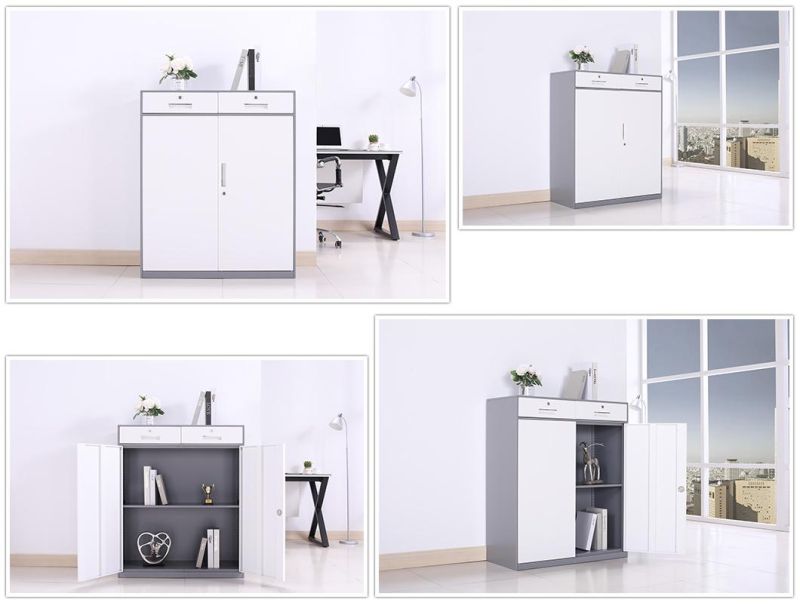 Multi-Functional Metal Small Storage Cabinet with 2 Drawers