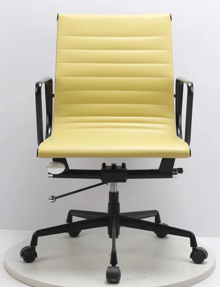 High Back Aluminum Swivel Office Armchair with Castors