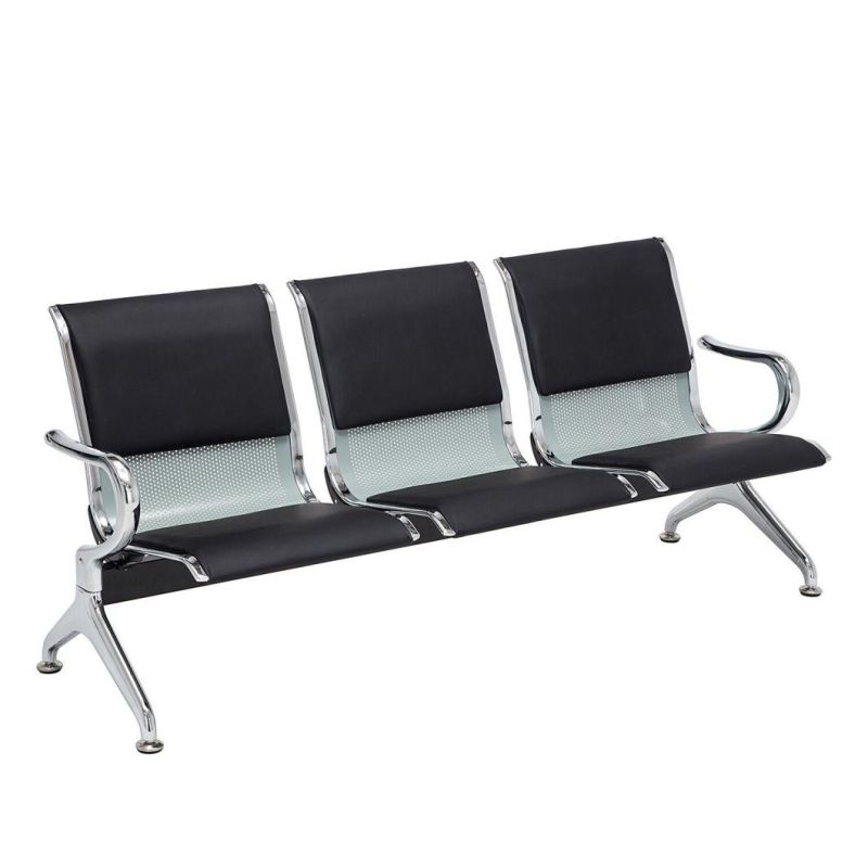 Silver 3 Seater Waiting Chair for Hospital