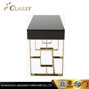 Office Furniture Wood Top Writing Desk with Golden Base