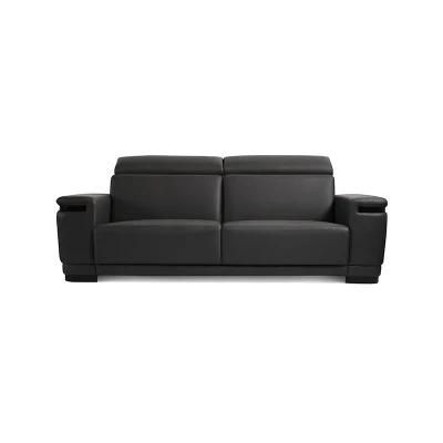 Modern Executive Microfiber Leather Office Sofa with Solid Wood Feet