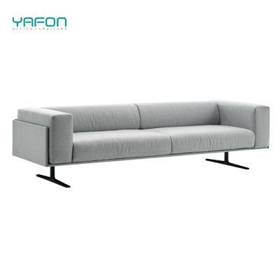 Customizable Modern Concise Style Fabric Double Color Living Room Furniture 3 Seater Office Sofa