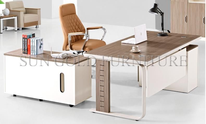 Simple Design Modern Executive Wooden Desk with Moveable Cabinet (SZ-OD187)