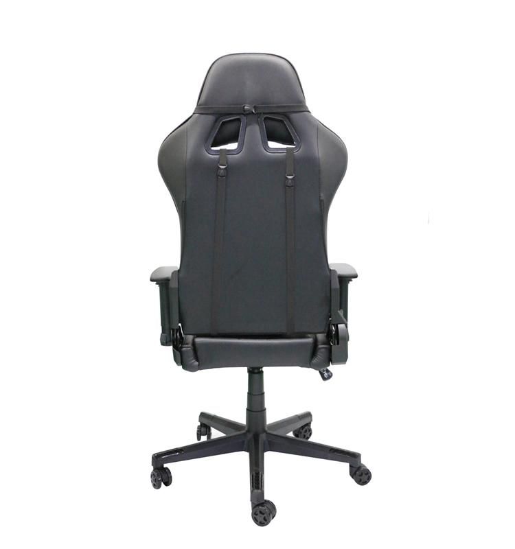 (KNIGHT-BL) Modern High Quality Black Racing Computer Gaming Chair Ergonomic Backrest and Seat Height Adjustment with Headrest