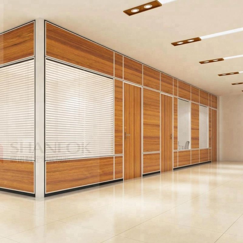 Room Divider Barrier Half Glass Wall Partition for Conference Center