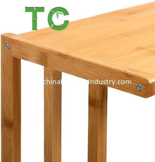 Wholesale 2 Tiers Bamboo Desk Organizer Shelf Desktop Printer Stand Holder with Storage Wood Printer Stand